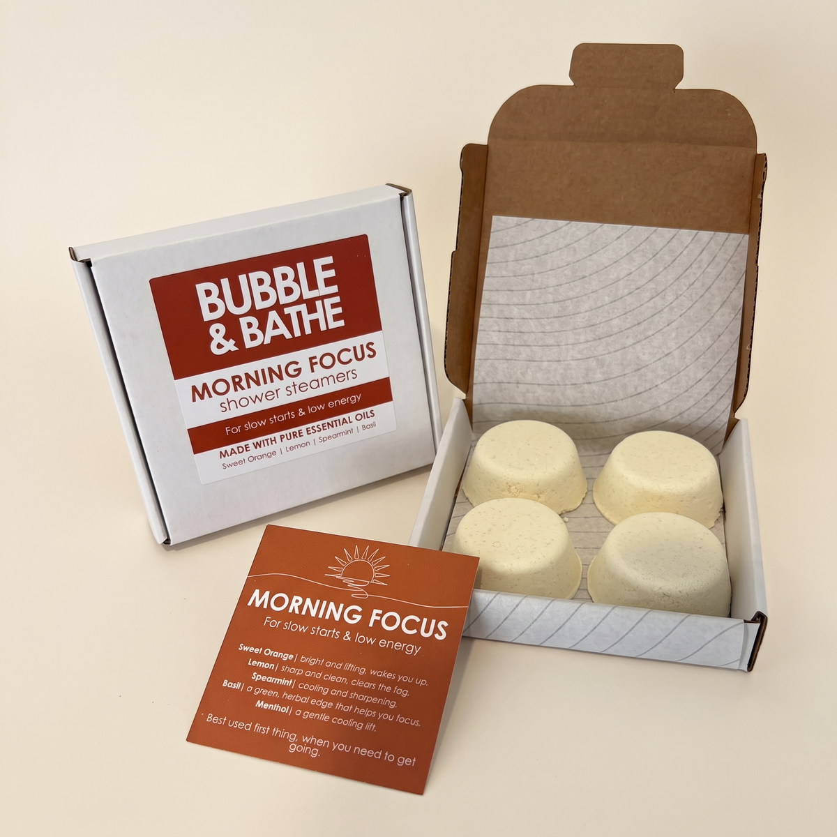 Morning Focus Shower Steamers wholesale by Bubble and Bathe, photo 1