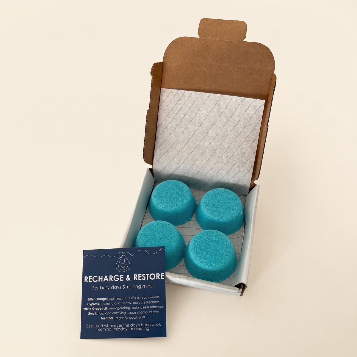 Recharge & Restore Shower Steamers wholesale by Bubble and Bathe, photo 4