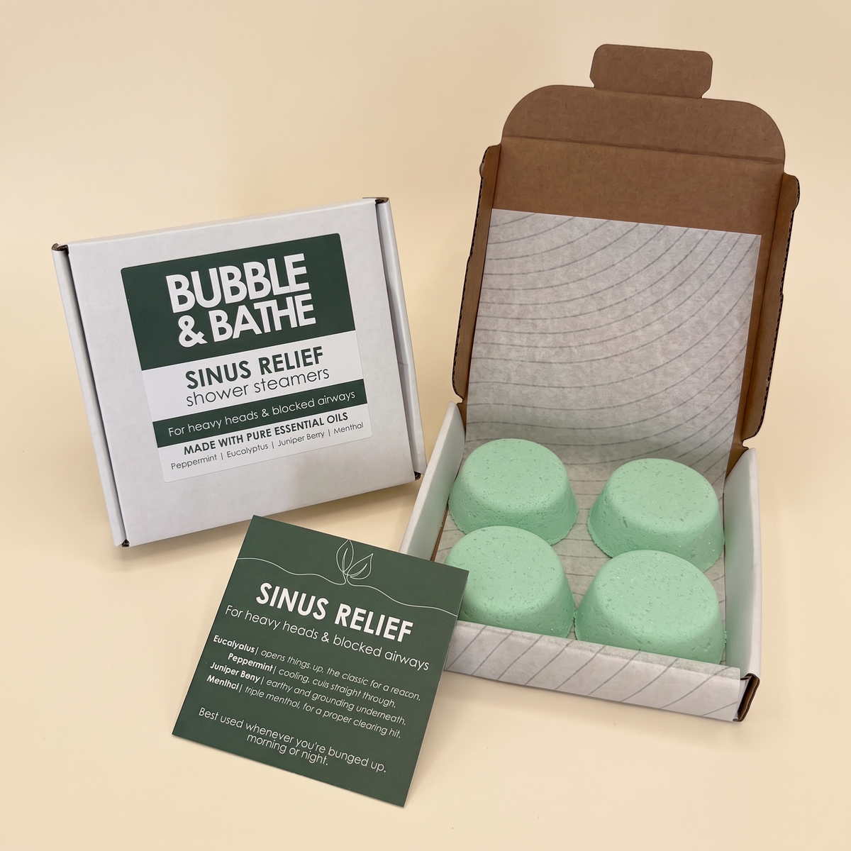 Sinus Relief Shower Steamers wholesale by Bubble and Bathe, photo 1